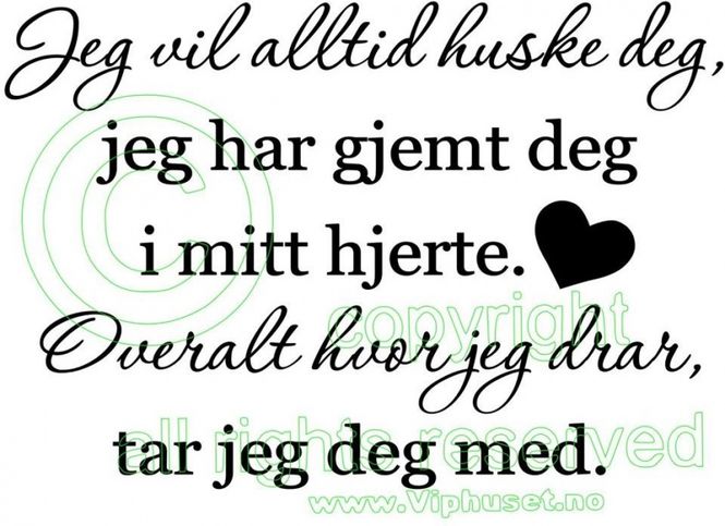 Hovedbilde Jeg vil alltid huske deg