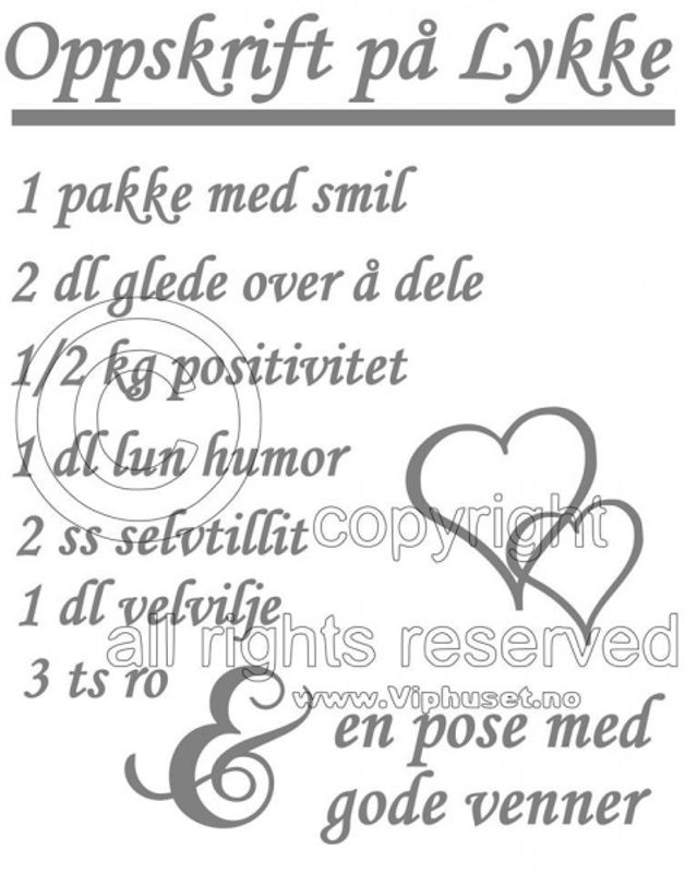 Oppskrift på lykke