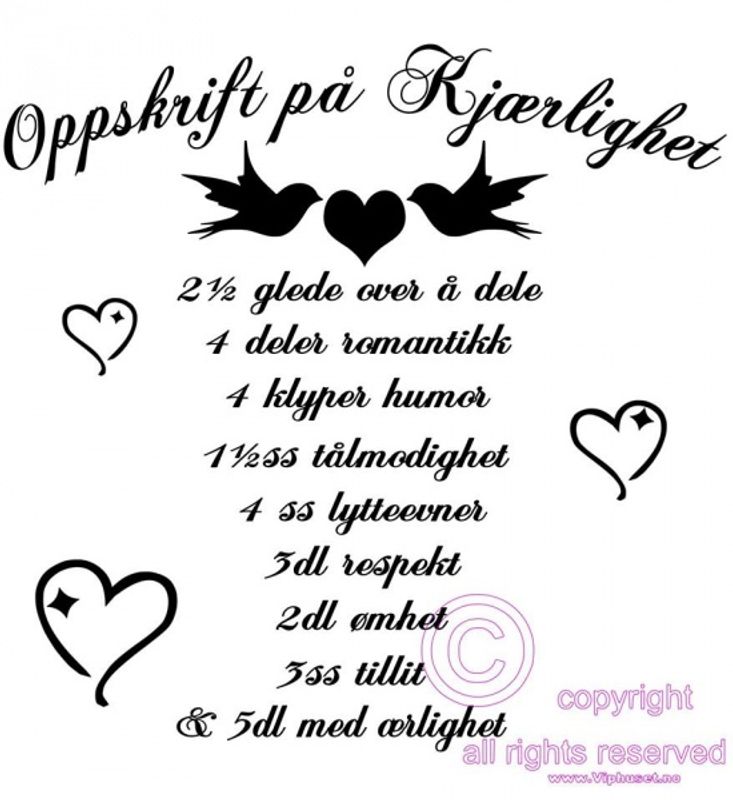 Oppskrift på kjærlighet