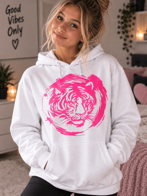 Hovedbilde Hettegenser Tiger rosa (xs )