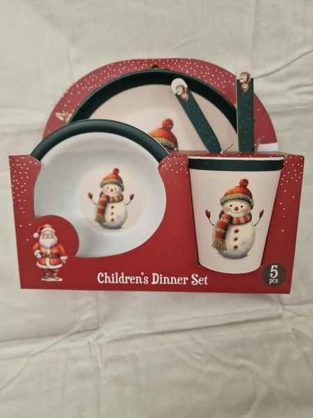 Barneservise Julemotiv  5 deler snømann