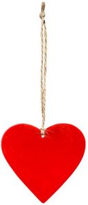 Hovedbilde Hjerte rødt metall m/tau ...