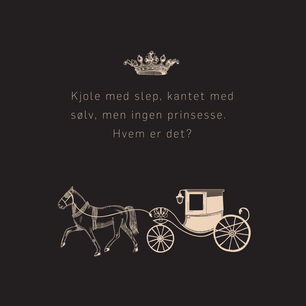 Serviett Askepott Sort gulltrykk